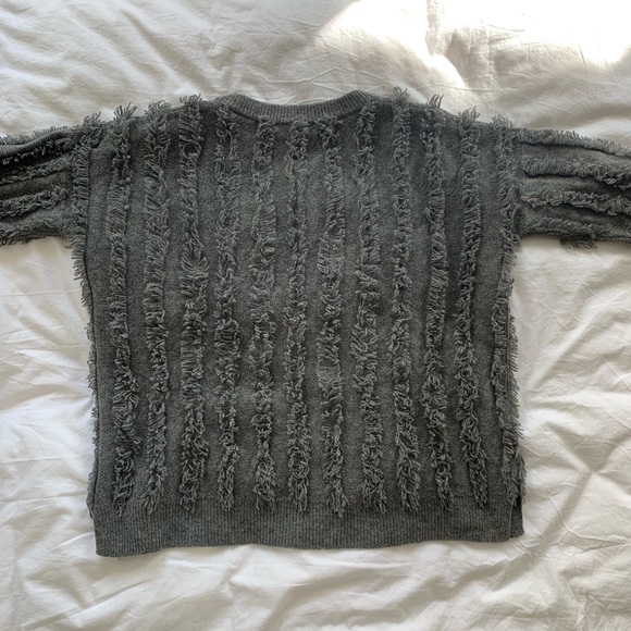 Madewell Fringe Sweater Grey NWOT - Picture 7 of 7